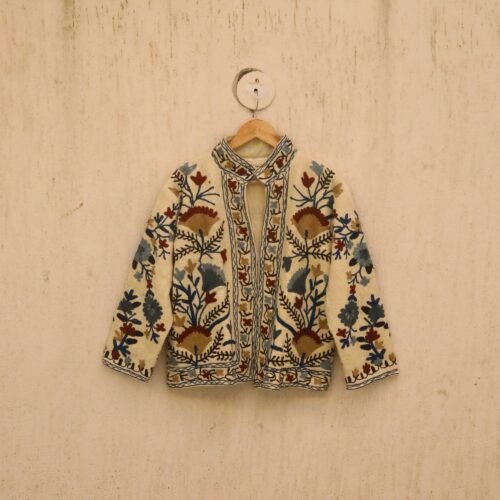Elegant Boho Style Cotton Suzani Embroidered Jacket For Layering Free Size Jacket - Image 2