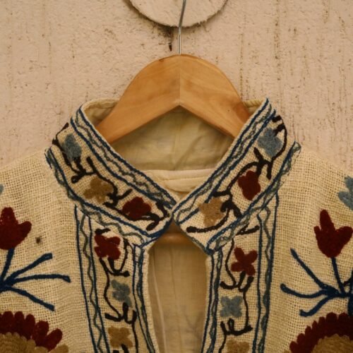 Elegant Boho Style Cotton Suzani Embroidered Jacket For Layering Free Size Jacket - Image 4