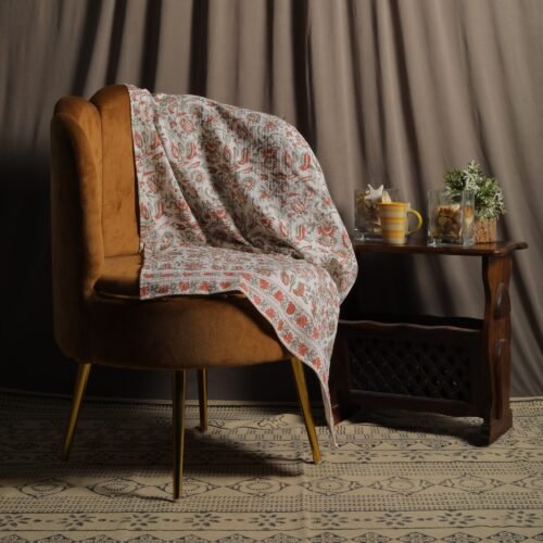 Indian Criss Cross Block Print Waffle Towel - Image 4