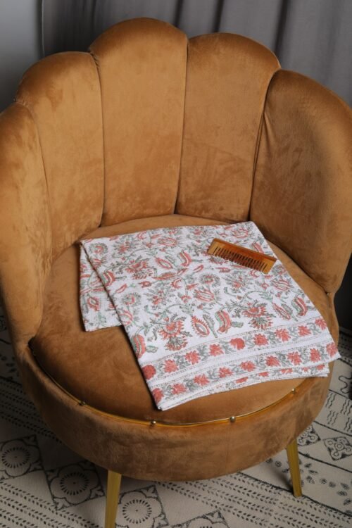 Indian Criss Cross Block Print Waffle Towel - Image 2