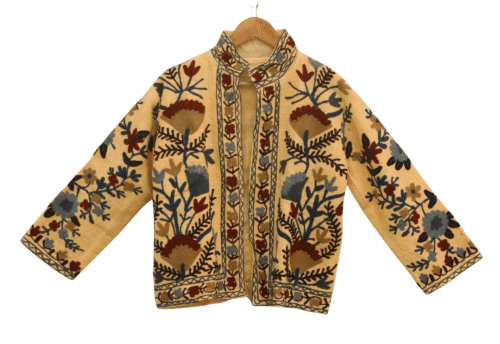 Beautiful Boho Style Cotton Suzani Embroidered Jacket For Layering Free Size Jacket