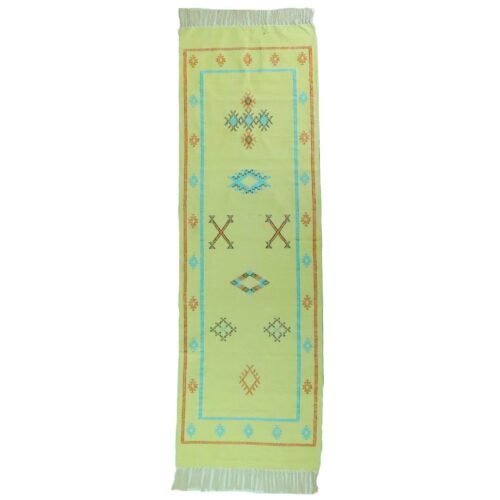 Vintage Soul Sabra Rug With Cotton Wool In Green