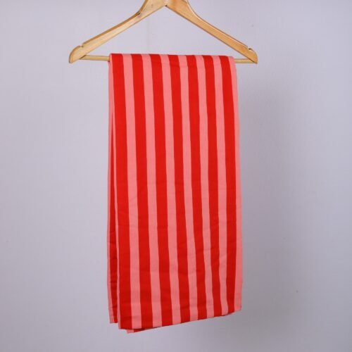 Soft Touch Cotton Fabric In Red & Peach - Image 2