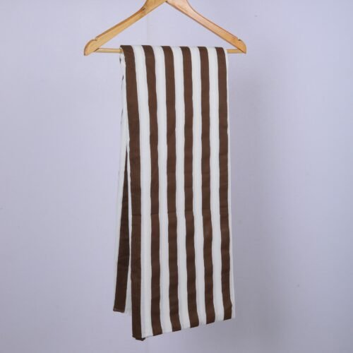 Organic Cotton Fabric In Brown & White - Image 2