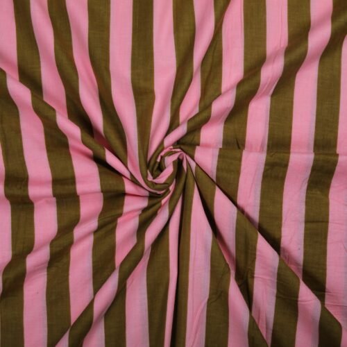 Pure Cotton Fabric In Pink & Gray For All Purpose