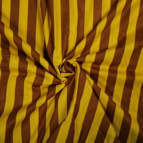 Timeless Look Cotton Fabric In Yellow & Brown