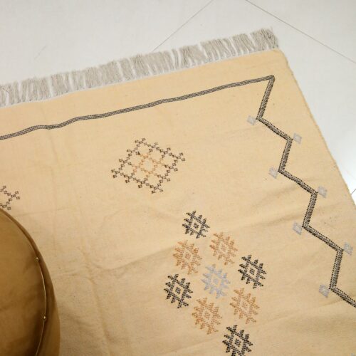 Natural Sabra Cotton Rug In Soft Cream