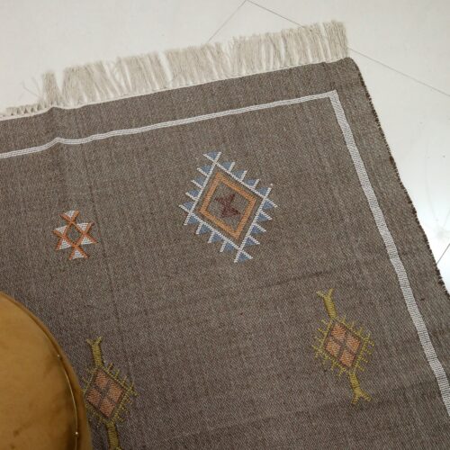 Timeless Sabra Cotton Wool Rug In Dark Gray