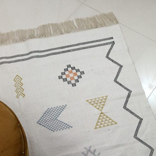 Luxury Soft Blend Sabra Cotton Rug In White