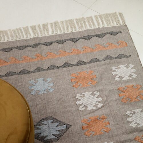 Ethnic Sabra Cotton Floor Rug In Multicolor