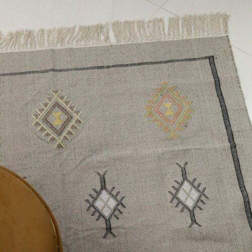 Home Decor Sabra Cotton Rug  In Gray