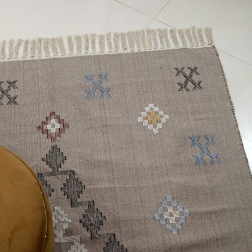 Unique Piece Home Decor Sabra Cotton Rug  In Gray