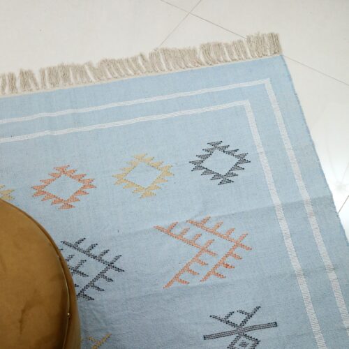 Pure Comfort Sabra Cotton Rug In Sky Blue