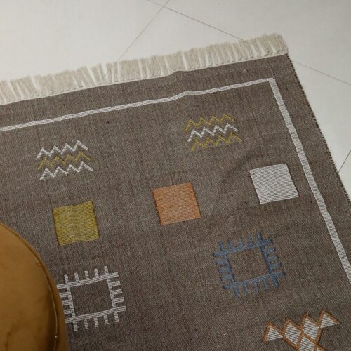 Sabra Cotton Flatweave Rug In Dark Gray