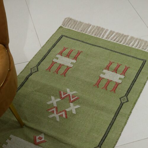 Sabra Cotton Wool with Vintage Finish In Dark Green