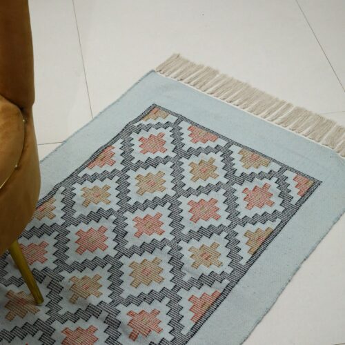 Timeless Design Sabra Rug With Cotton Wool In Sky Blue