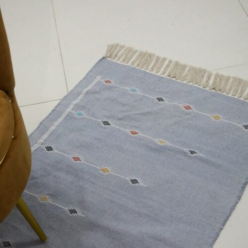 Pure Comfort Cotton Wool Rug In Sky Blue