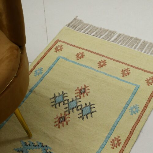 Vintage Soul Sabra Rug With Cotton Wool In Yellow