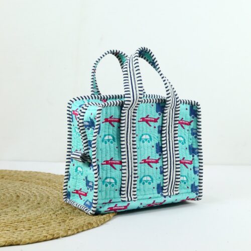 Charming Chew Cotton Lunch Box In Sky Blue - Image 3
