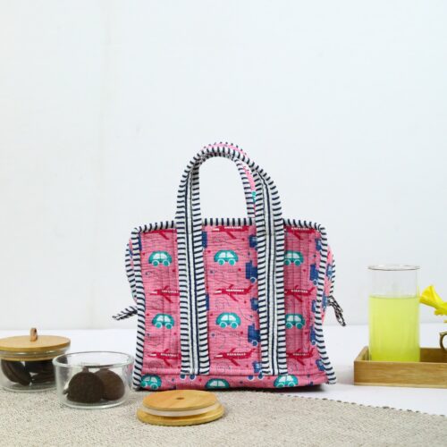 Lunch With Love  Cotton Lunch Box In Pink - Image 4