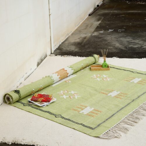 Sabra Cotton Wool with Vintage Finish In Dark Green - Image 3