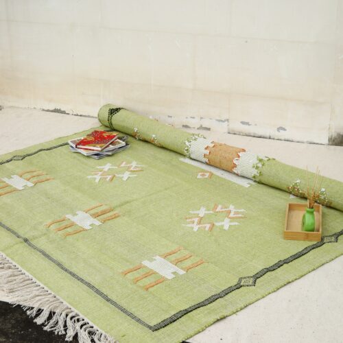 Sabra Cotton Wool with Vintage Finish In Dark Green - Image 4
