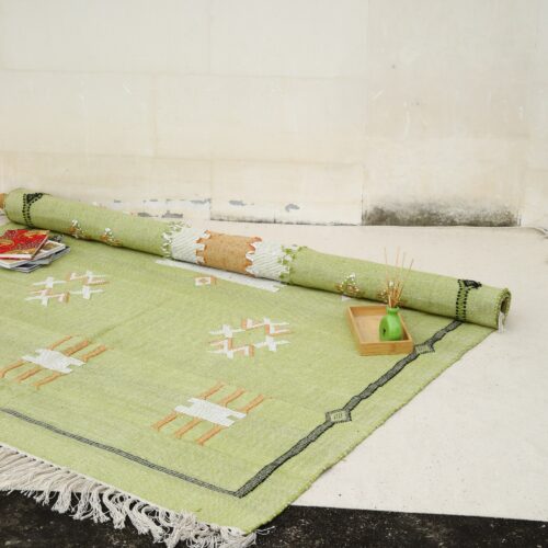 Sabra Cotton Wool with Vintage Finish In Dark Green - Image 5