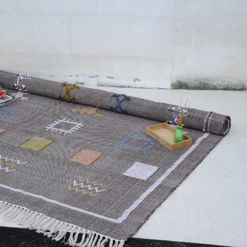 Sabra Cotton Flatweave Rug In Dark Gray - Image 5