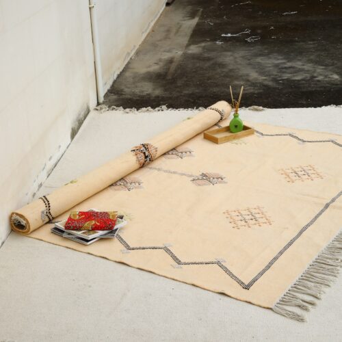Natural Sabra Cotton Rug In Soft Cream - Image 3
