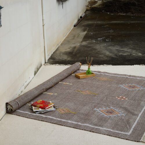 Timeless Sabra Cotton Wool Rug In Dark Gray - Image 3
