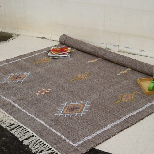 Timeless Sabra Cotton Wool Rug In Dark Gray - Image 4