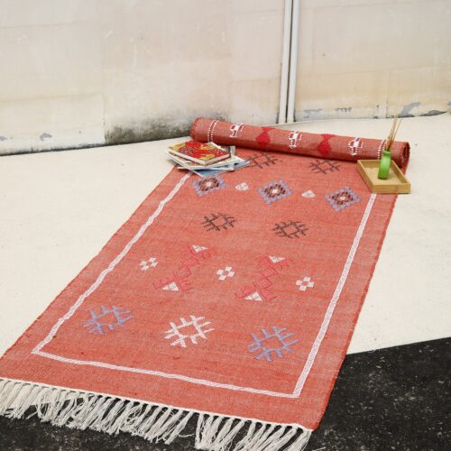 Natural Sabra Cotton Rug In Rust Brown - Image 4