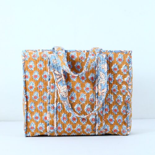Sustainable Fashion Block Printed Cotton Tote Bag