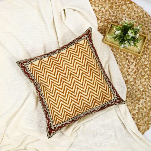 Bagru Syahi Begar Print Block Printed Cushion Cover In Multicolor