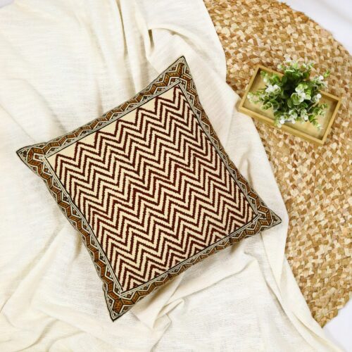 Indian Style Syahi Begar Block Printed Cushion Cover In Multicolor
