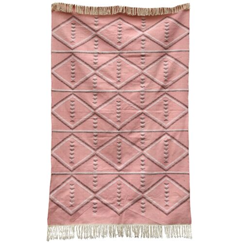 Cotton Sabra Area Rug In Pink - Image 2