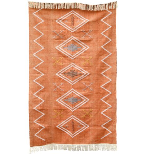 Handwoven Elegance for Homes In Cotton Sabra In Rust - Image 6