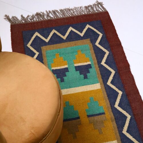 Lightweight & Durable Cotton Sabra Rug In Multicolor