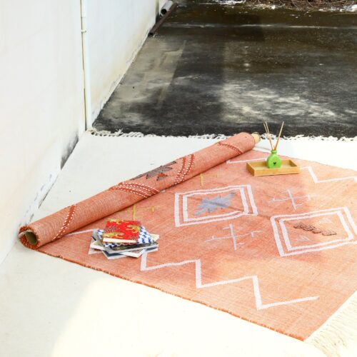 Handwoven Elegance for Homes In Cotton Sabra In Rust - Image 4