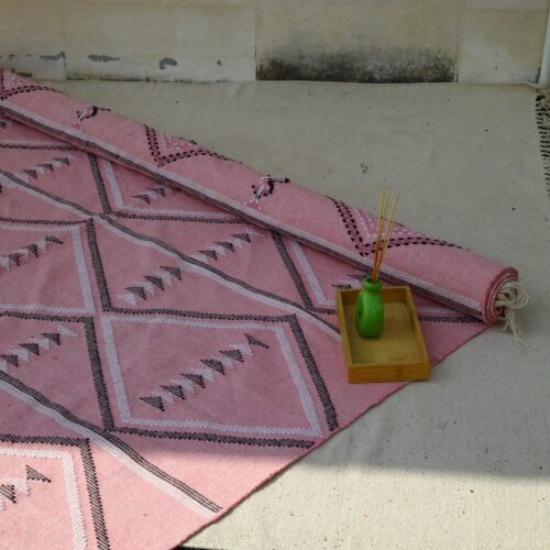Cotton Sabra Area Rug In Pink - Image 6