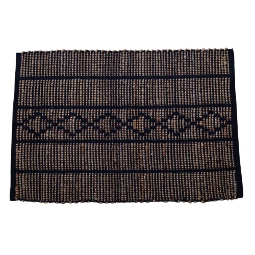 Industrial Edge Cotton Sabra Rug In Black & Gray - Image 2