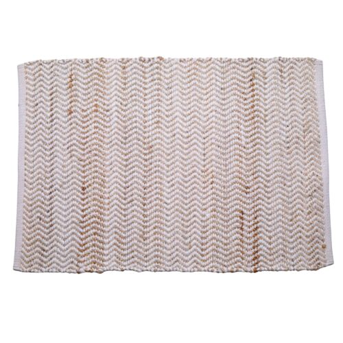Golden Hour Cotton Sabra Rug In White & Brown - Image 2