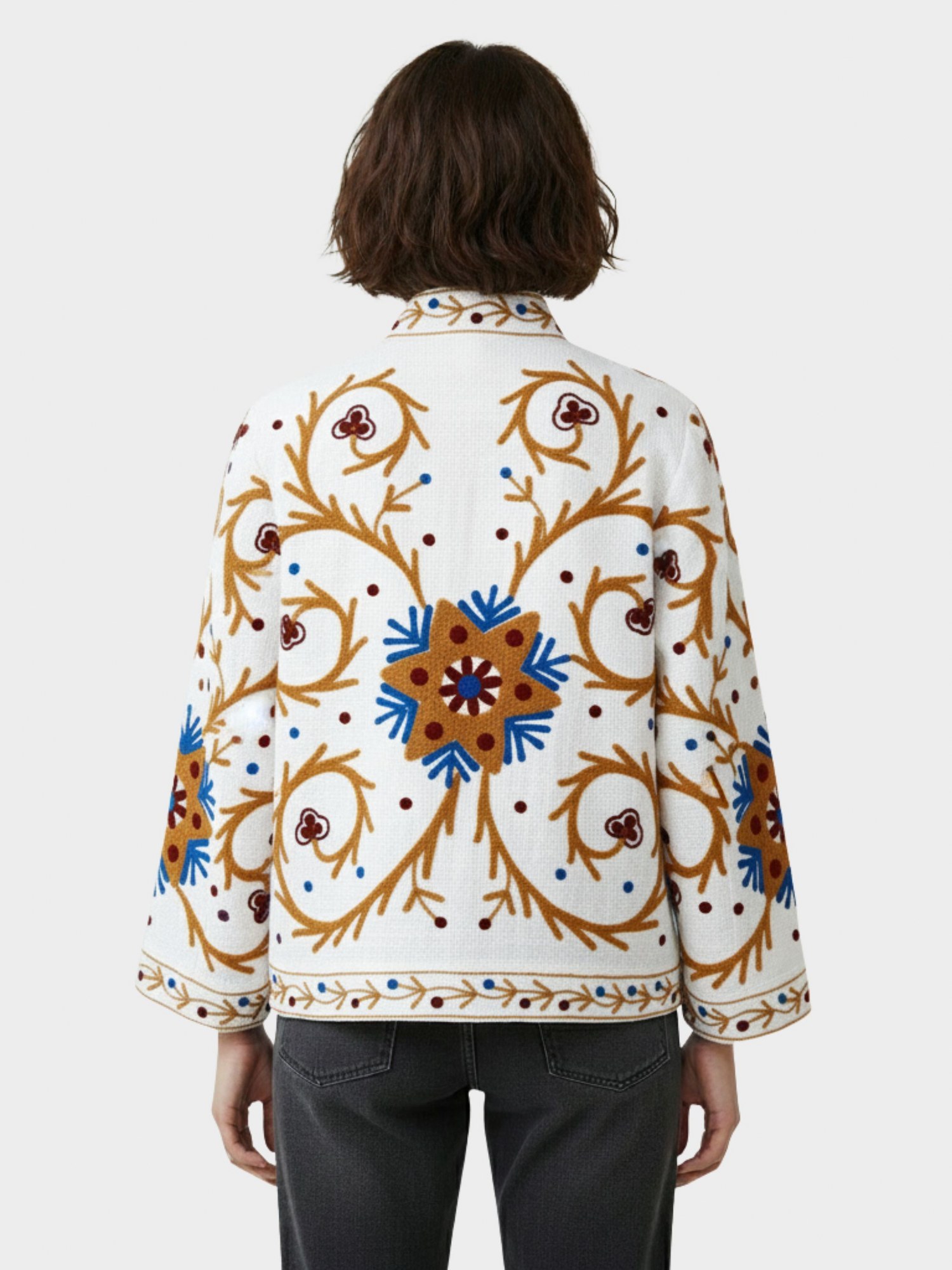 SoulWeave Cotton Slub Suzani Jacket In Multicolor - Image 5