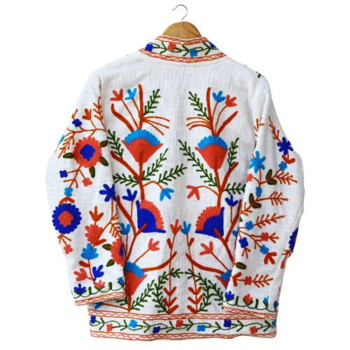 Suzani Charm Slub Suzani Free Size Jacket In Multicolor - Image 5
