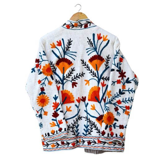 Threaded Tales Slub Suzani Free Size Jacket In Multicolor - Image 5