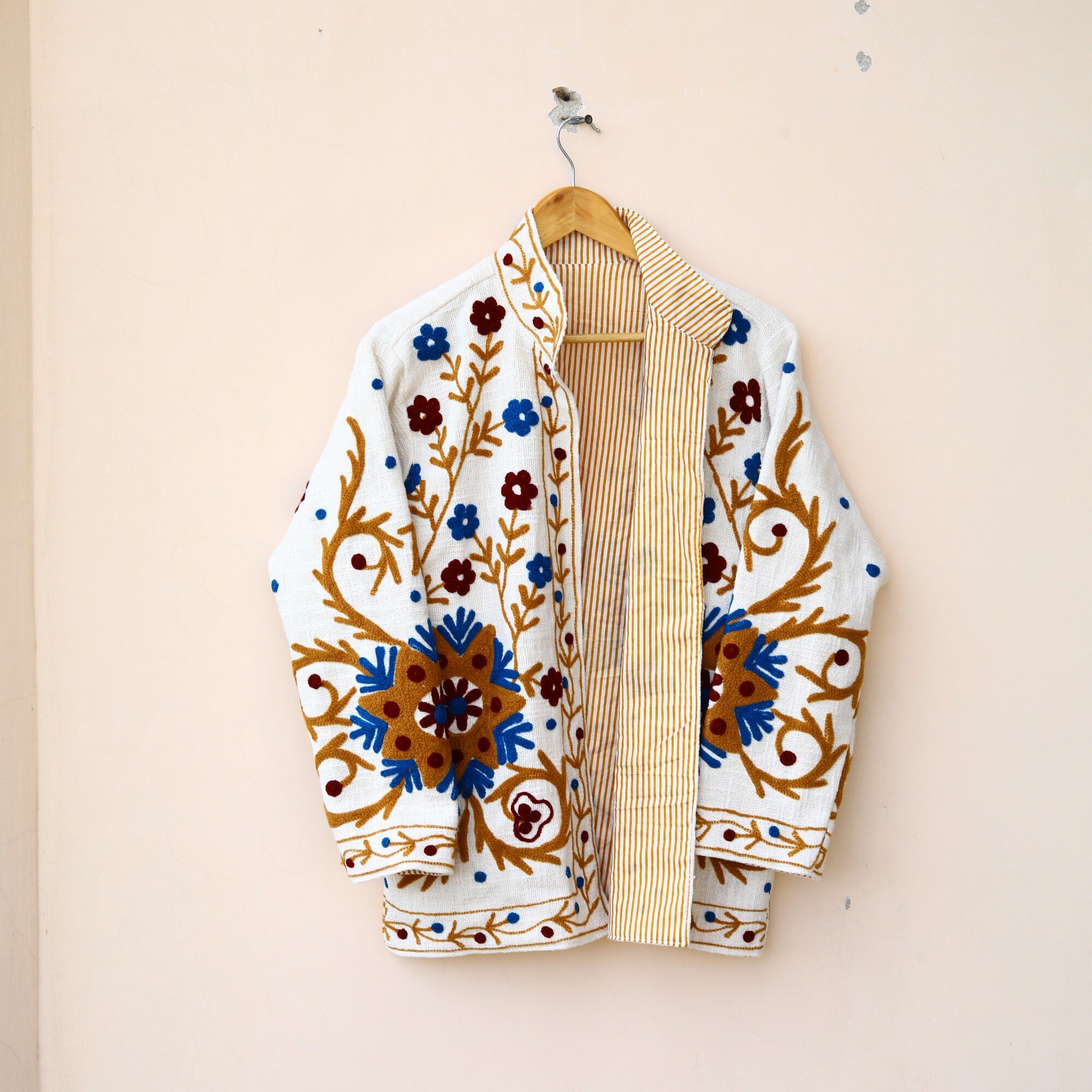 SoulWeave Cotton Slub Suzani Jacket In Multicolor - Image 8