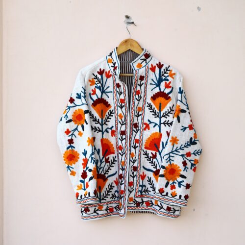 Threaded Tales Slub Suzani Free Size Jacket In Multicolor - Image 6