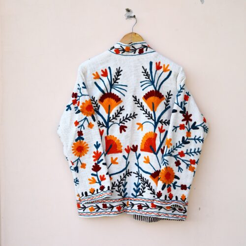 Threaded Tales Slub Suzani Free Size Jacket In Multicolor - Image 9