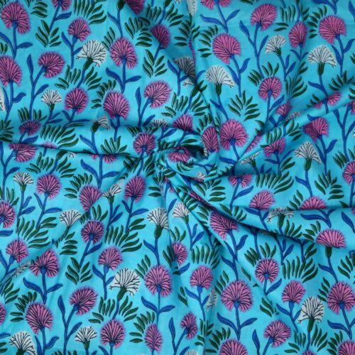 Floral Cotton Screen Printed Fabric