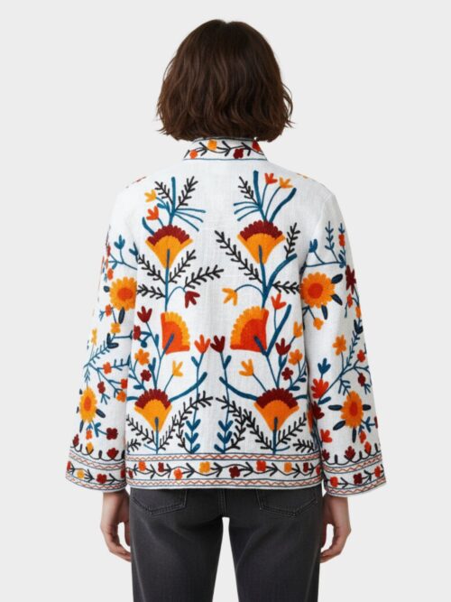 Threaded Tales Slub Suzani Free Size Jacket In Multicolor - Image 3